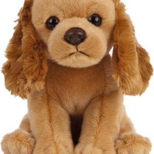 A plush cocker spaniel puppy stuffed animal sitting upright.