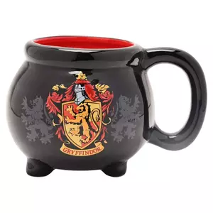 A Harry Potter Gryffindor ceramic mug shaped like a potion cauldron.